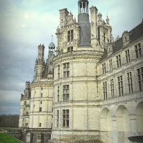 Замок Chateau Chambord вечером
